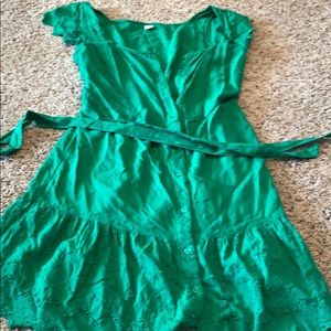 green detailed dress with belt size s